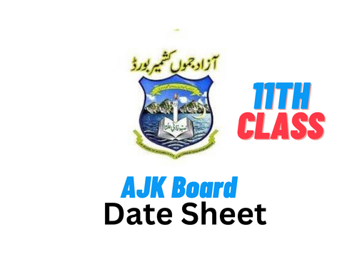 AJK BISE Mirpur Board 11th Class Date Sheet 2023