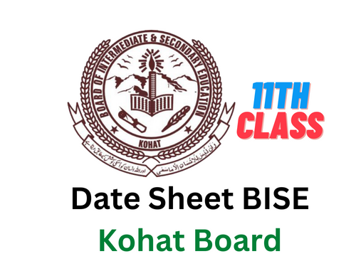 Kohat Board 1st Year 11th Class Date Sheet BISE 2023