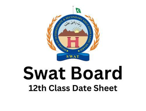 2nd Year 12th Class Date Sheet Swat Board 2023