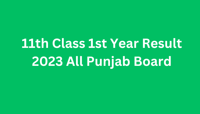 11th Class 1st Year Result 2023 All Punjab Board