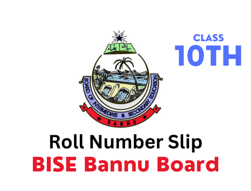 BISE Bannu Board 10th Class Roll Number Slip 2023