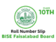 BISE Faisalabad Board 10th Class Roll Number Slip 2023