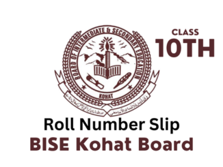 BISE Kohat Board 10th Class Roll Number Slip 2023