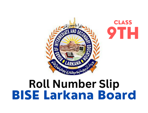 BISE Larkana Board 9th Class Roll Number Slip 2023