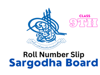 Sargodha Board 9th Class Roll Number Slip 2023