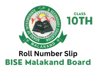 BISE Malakand Board 10th Class Roll Number Slip 2023