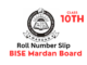 BISE Mardan Board 10th Class Roll Number Slip 2023