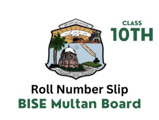 BISE Multan Board 10th Class Roll Number Slip 2023