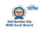 BISE Swat Board 10th Class Roll Number Slip 2023