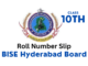 Hyderabad Board 10th Class Roll Number Slip