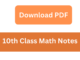 10th Class Math Notes | Mathematics Solved Notes