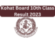 Check Online BISE Kohat Board 10th Class Result 2023