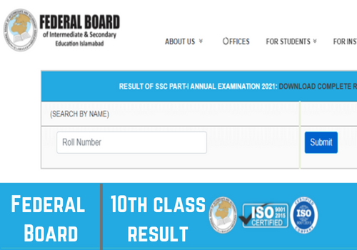 Federal Board 10th class result 2023