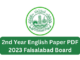 2nd Year English Paper 2023 Faisalabad Board