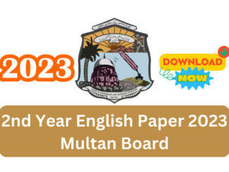 2nd Year English Paper 2023 Multan Board