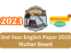 2nd Year English Paper 2023 Multan Board