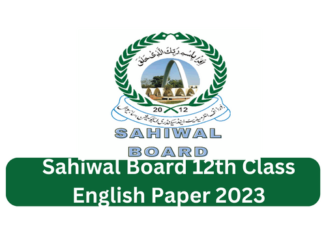 Sahiwal Board 12th Class English Paper 2023