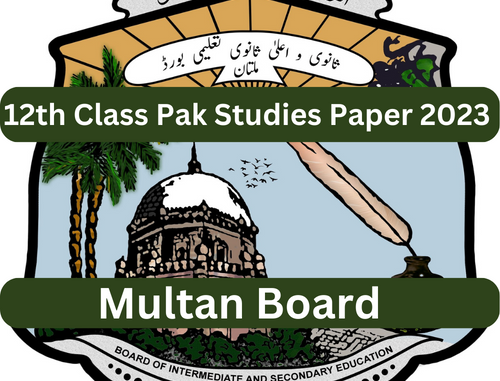 12th Class Pak Studies Past Paper BISE Multan Board 2023