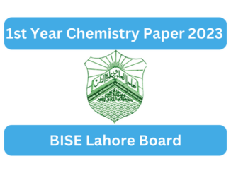 1st Year Chemistry Paper 2023 BISE Lahore Board