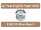 1st Year English Paper 2023 BISE DG Khan Board