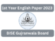 1st Year English Paper 2023 BISE Gujranwala Board