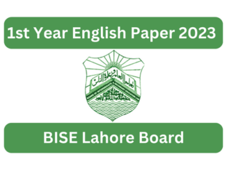 1st Year English Paper 2023 BISE Lahore Board