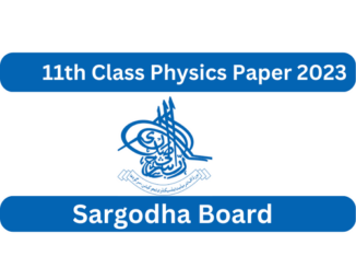1st Year Physics Past Paper 2023 BISE Sargodha Board