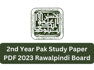 2nd Year Pak Study Paper 2023 BISE Rawalpindi Board