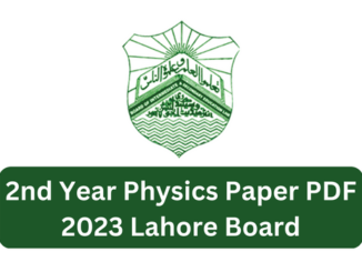 2nd Year Physics Paper 2023 Lahore Board