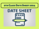 9th Class Date Sheet 2024